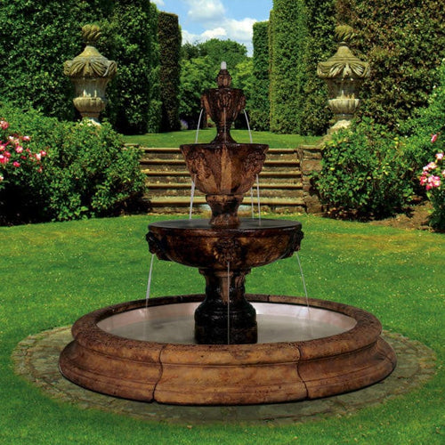 garden fountain stone cascade