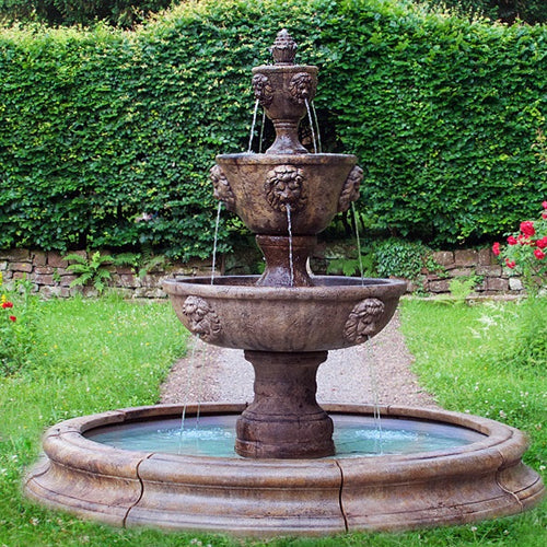 Image of a three tier outdoor water fountain for a pool or garden