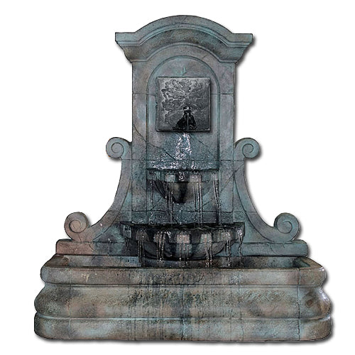 Green Man design wall fountain for outdoor spaces