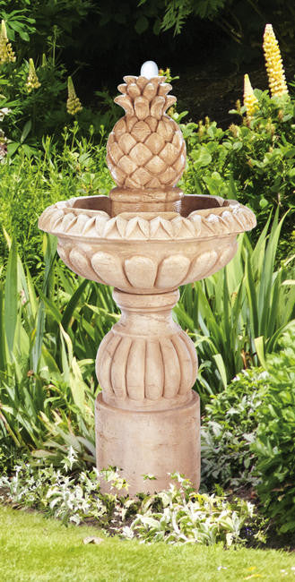 Cascading pineapple fountain for garden or patio