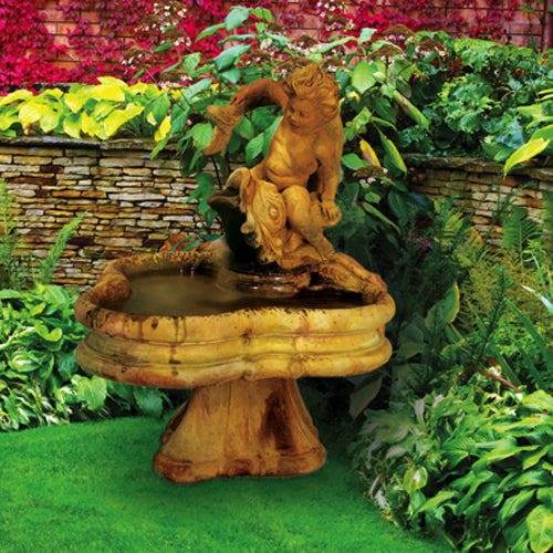 garden fountain stone cascade