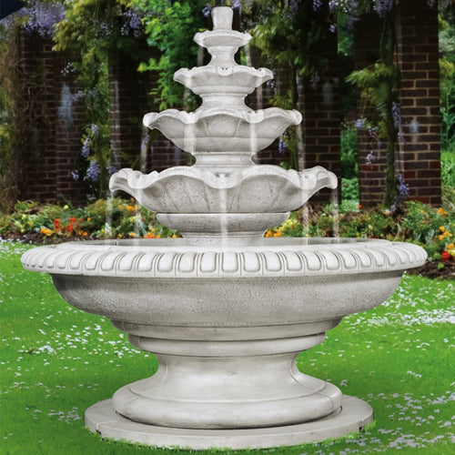 Four tier outdoor water fountain