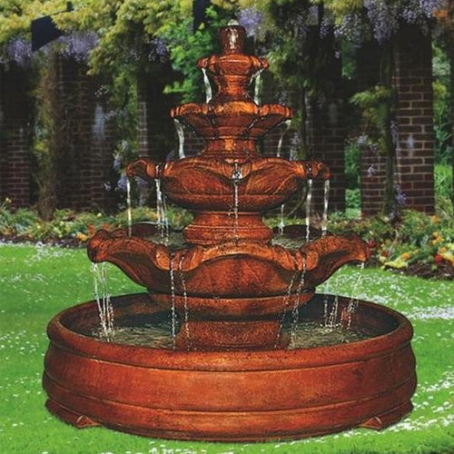 Classic tiered fountain in a large pool