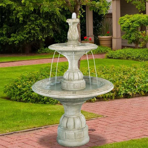 Image of a small contemporary tiered fountain.