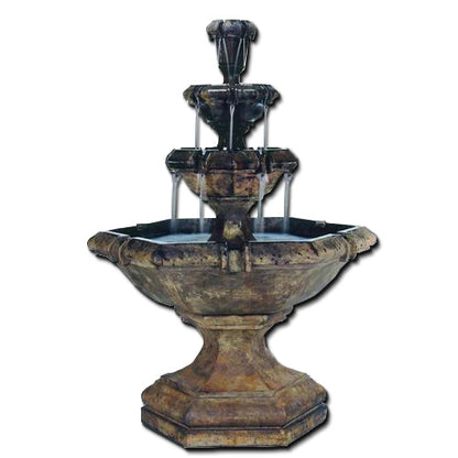 large three level outdoor water feature