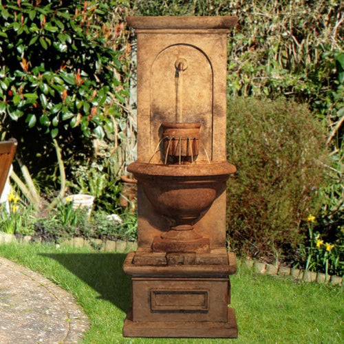 Flat wall garden fountain