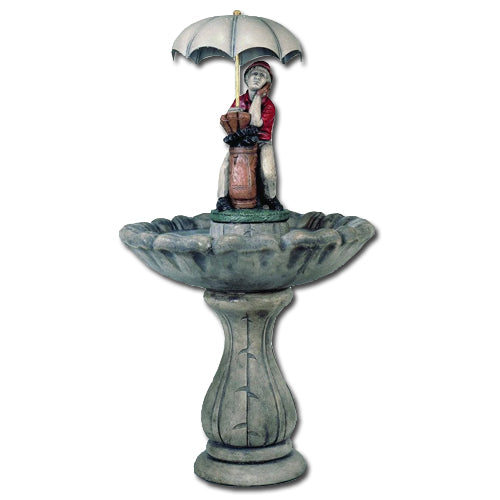 Image of a classic golfer garden fountain