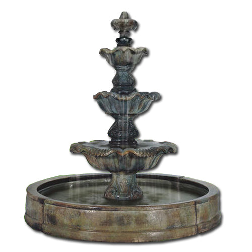 garden fountain stone cascade