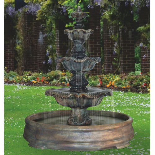 garden fountain stone cascade