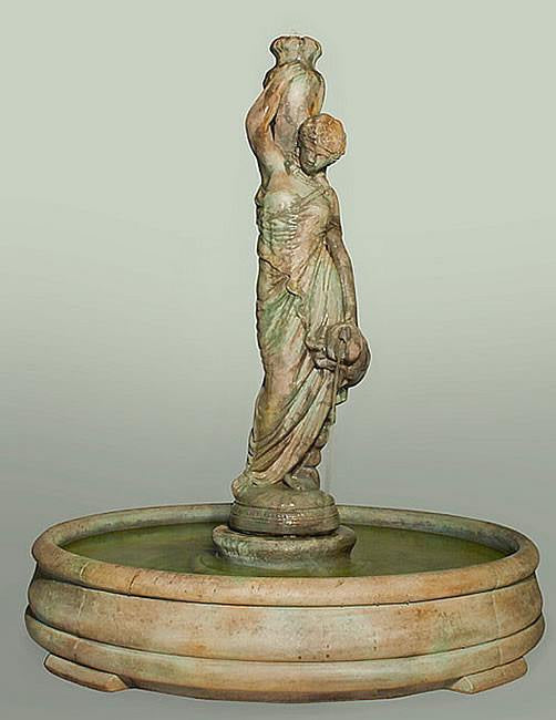 Outdoor fountain with pool feature