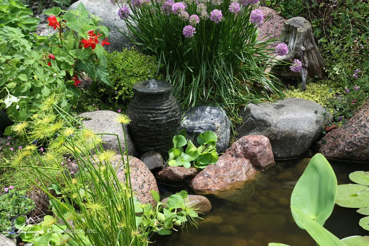 Stacked slate urn standing 13 inches tall
