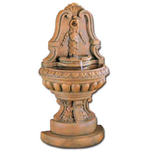Large outdoor water feature with multiple tiers and flowing water