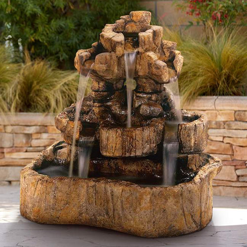 garden fountain stone cascade