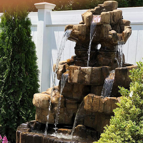 garden fountain stone cascade