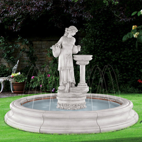 Outdoor water feature with pool base