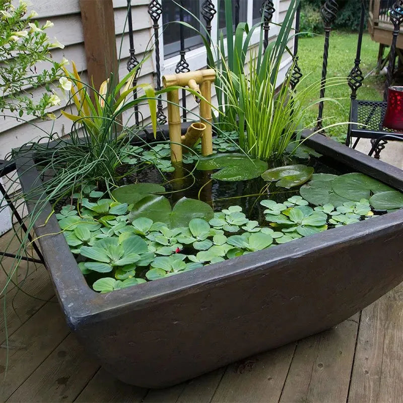 Image of textured gray slate patio ponds