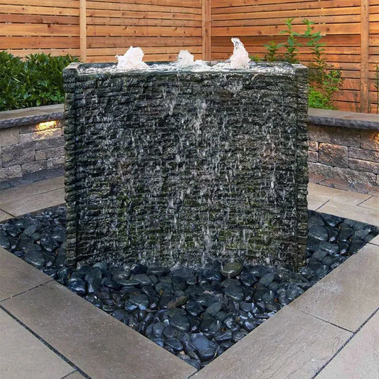 Stacked slate wall fountain kit 32 inch height