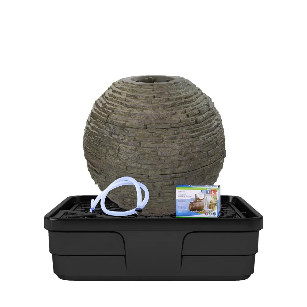 Stacked Slate Sphere Fountain Kit 32″ Dia (81 cm)