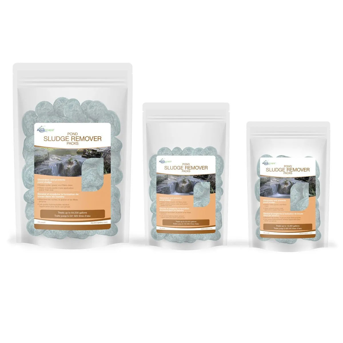 Pond sludge remover treatment packs