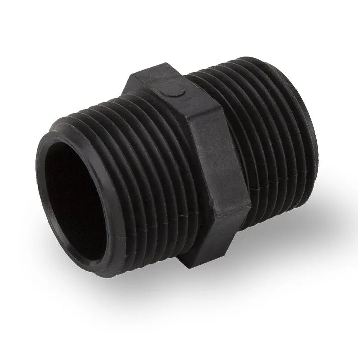 Close nipple pipe fitting with 3/4 inch male threads