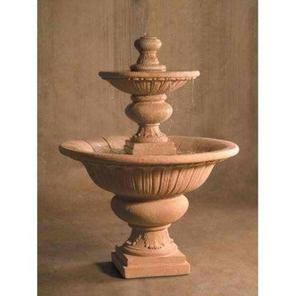 Large formal two tier outdoor water fountain