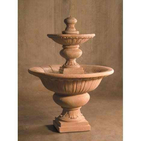 Large formal two tier outdoor water fountain