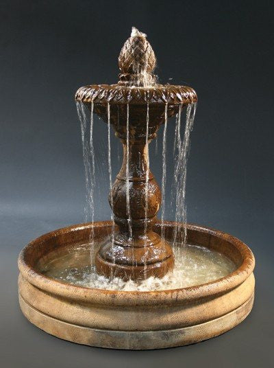 Outdoor water fountain with 46 inch basin