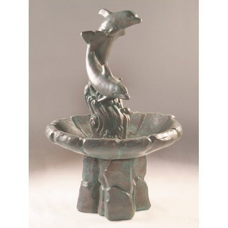 Garden water feature with dolphin design