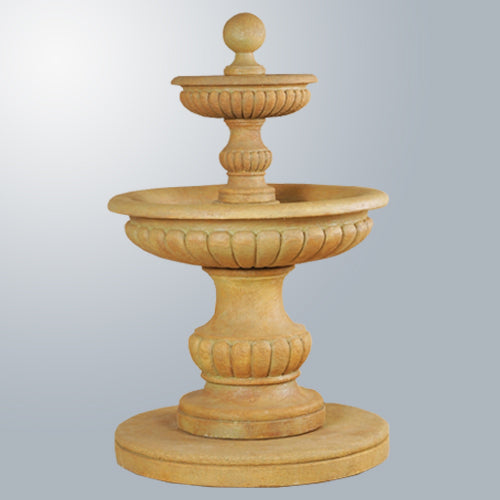 Two tier outdoor water fountain for garden or patio
