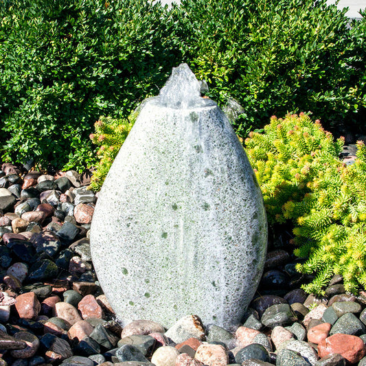 Green marble fountain almond shape