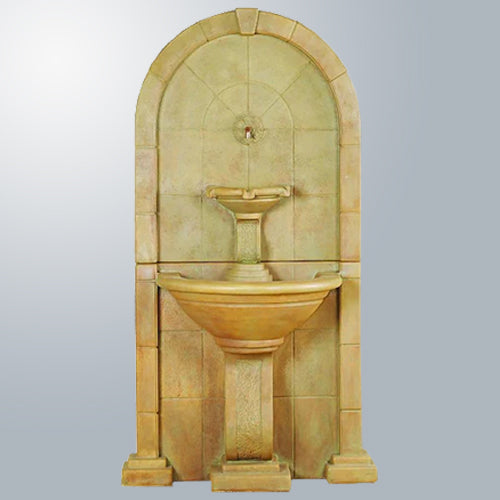 Outdoor wall fountain for garden or patio