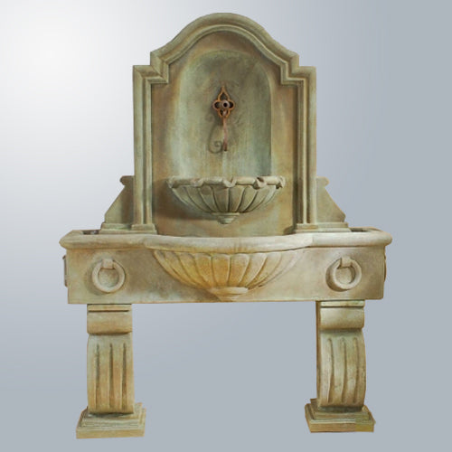 Image of an Anduze style wall fountain designed for a spout.