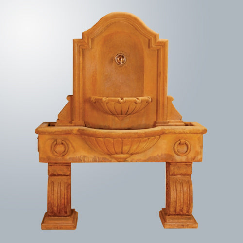 Tall Anduze style wall fountain designed for a spout