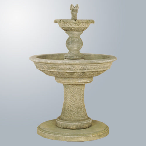 Two tier outdoor water fountain for garden or patio