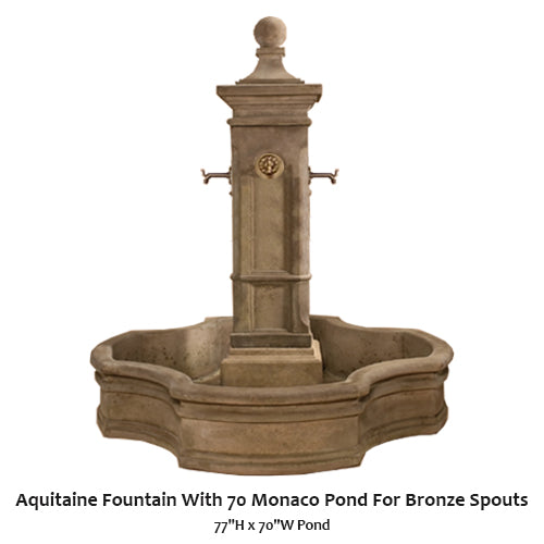 Aquitaine Fountain With 70" Monaco Pond