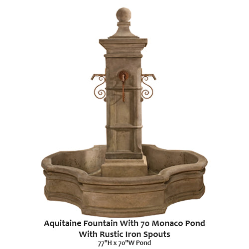 Aquitaine Fountain With 70" Monaco Pond