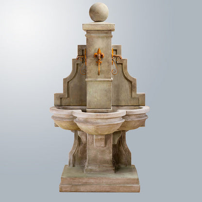 Arles wall fountain designed for spouts