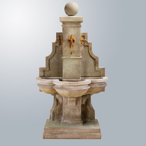 Arles wall fountain designed for spouts