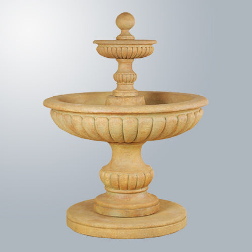 Two tier outdoor water fountain for garden or patio