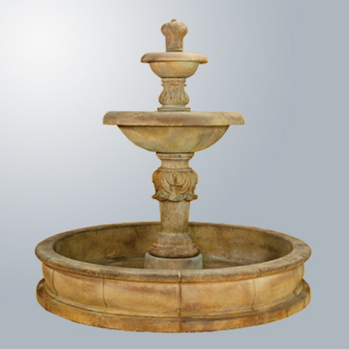 Two tier pond fountain for outdoor garden decor