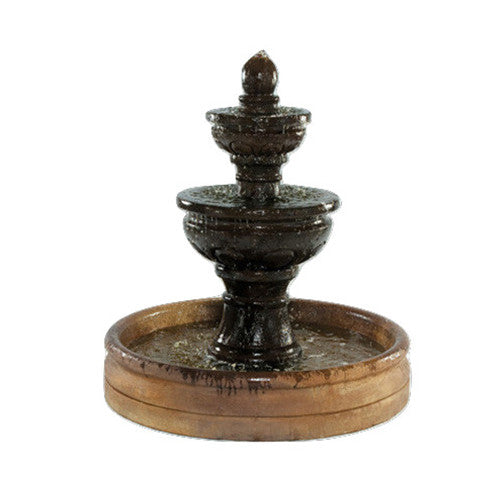 Image of a baroque tiered outdoor fountain featuring a 46 inch basin.