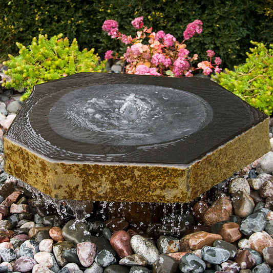 Basalt bird bath stone fountain for garden