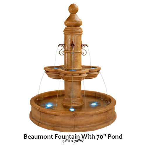 Beaumont Fountain With 70" Pond