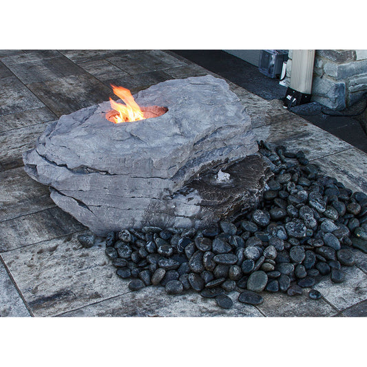Outdoor fire and water feature fountain