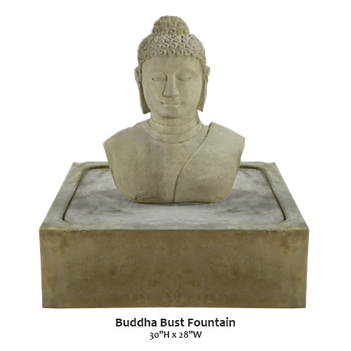 Image of a Buddha bust water feature