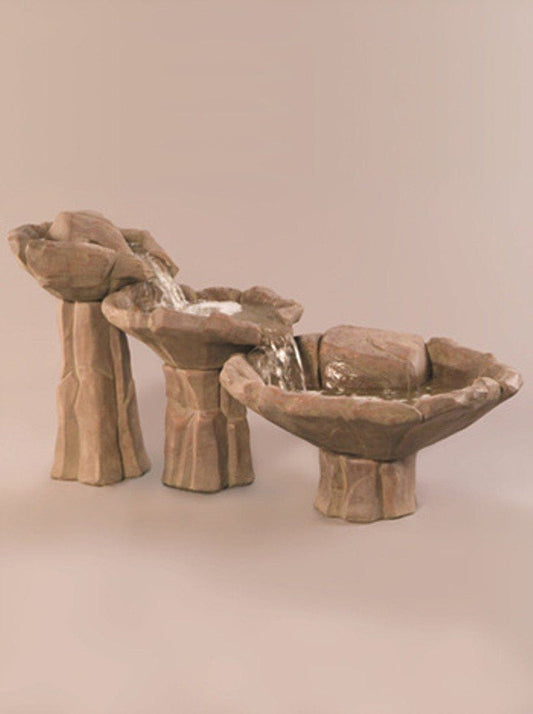 Image of a tiered outdoor water feature for gardens
