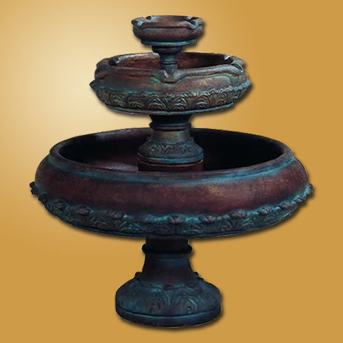 Three tier outdoor water fountain