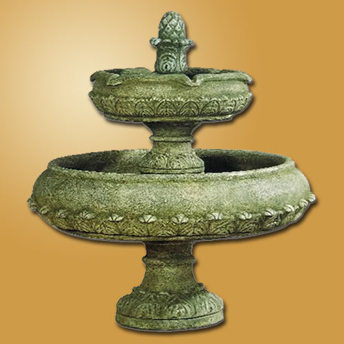 Two tier outdoor water fountain