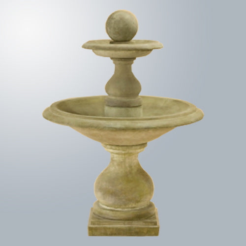 White marble sphere water feature
