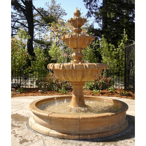 Outdoor water fountain for a pond or garden
